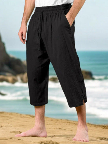 Herren lässige Capri-Hose mit verstellbarem Bund und praktischen Seitentaschen Echoarchiv
