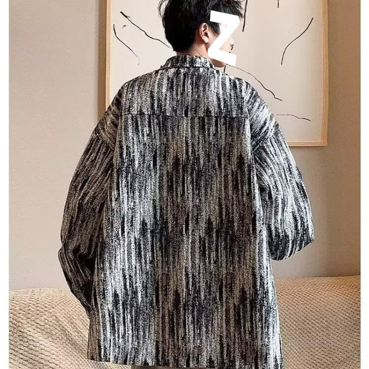 Herren modische Hemdjacke mit strukturiertem Muster Echoarchiv
