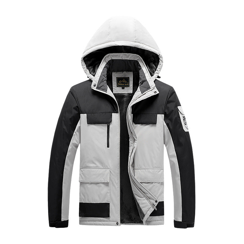 Herren Nano-Technik-Winter-Expeditionsjacke mit verdecktem Zwei-Wege-Reißverschluss, wasserabweisender Membran und multifunktionalen Taschen – Marzano