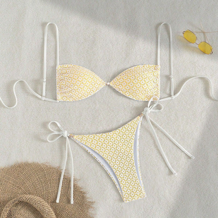 Damen Triangel-Bikini mit verspieltem Blumendruck Echo Archiv