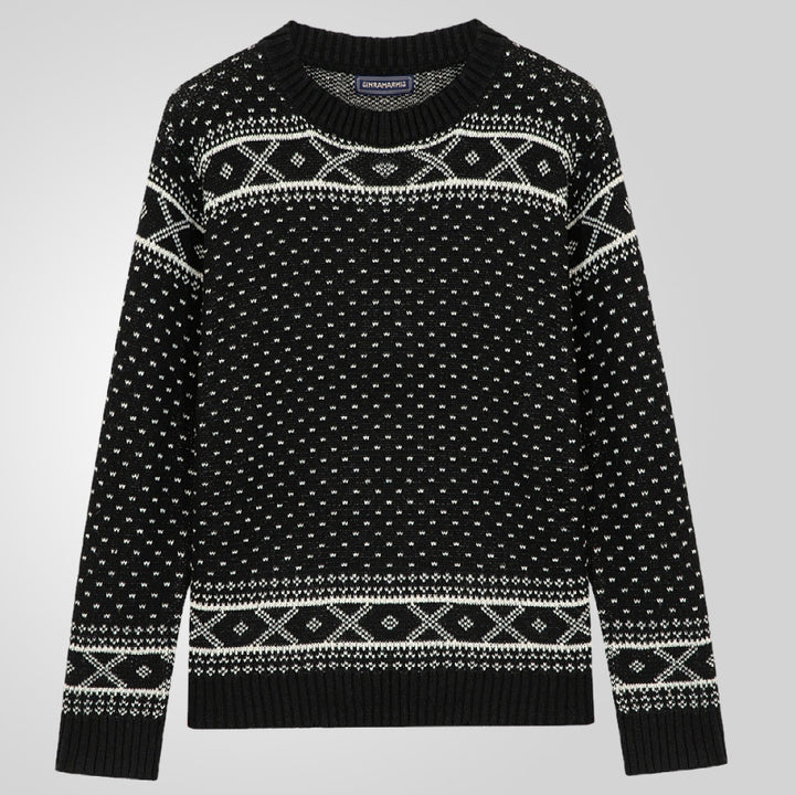 Herren Gemusterter Pullover mit klassischem Norweger-Muster Echoarchiv