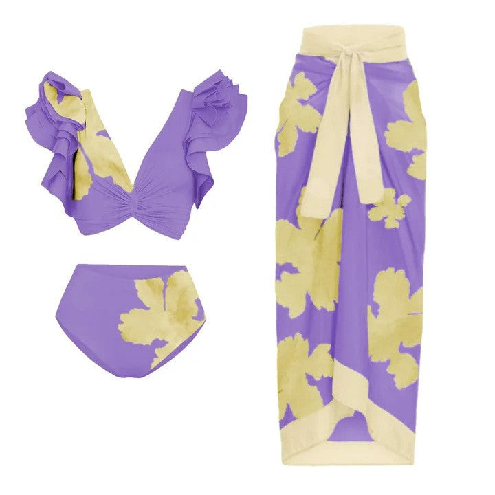 Damen Bikiniset mit voluminösen Rüschen und asymmetrischem Design Echo Archiv