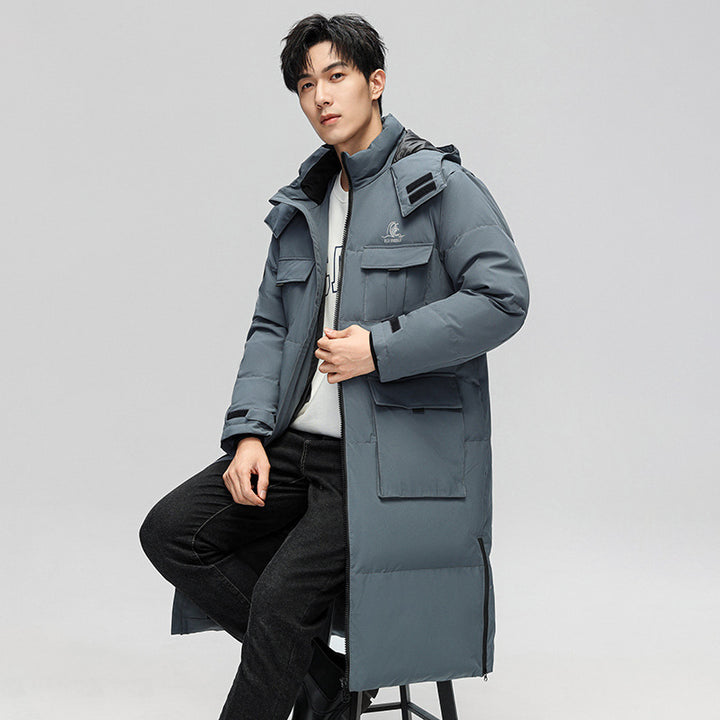 Herren lange Winterjacke mit praktischen Taschen und isolierendem Futter Echoarchiv