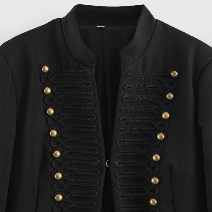 Damen Kurzblazer im Marschall-Look mit Kordelornament und Messingknöpfen Echoarchiv