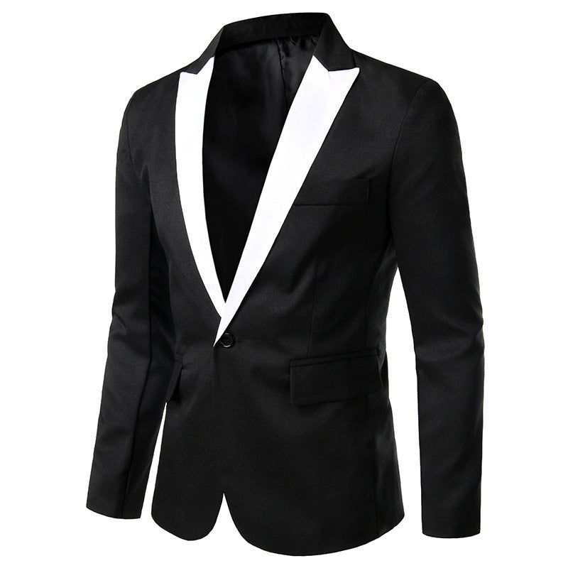 Herren Eleganter Smoking Blazer mit schwarzem Revers und modischer Passform Echoarchiv