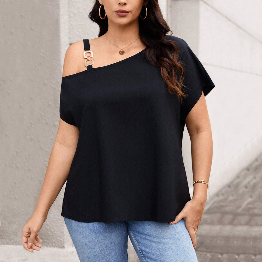 Damen asymmetrisches Oberteil mit modischem Schulterdesign Echo Archiv