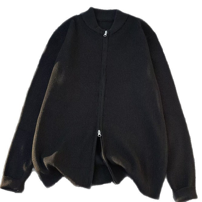 Unisex Grobgestrickte Oversize-Cardigan mit Rundhalsausschnitt und durchgehender Knopfleiste Echoarchiv