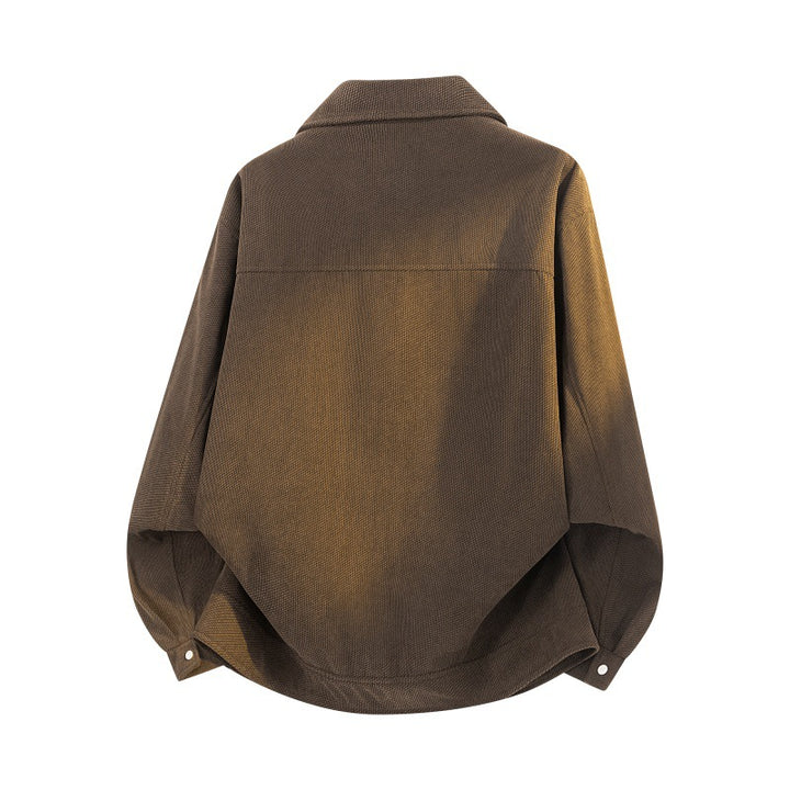 Herren Struktur-Oversized Überhemdjacke mit Wattierung und Druckknöpfen Echoarchiv
