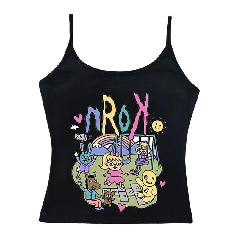 Damen Kurzarm T-Shirt mit verspieltem Grafiken-Design Echo Archiv