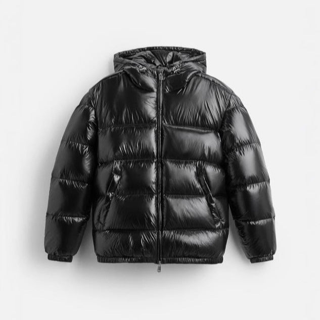 Damen nan glänzende Steppjacke mit Kapuze wattierter Thermofüllung und geradem Komfortschnitt Echo Archiv