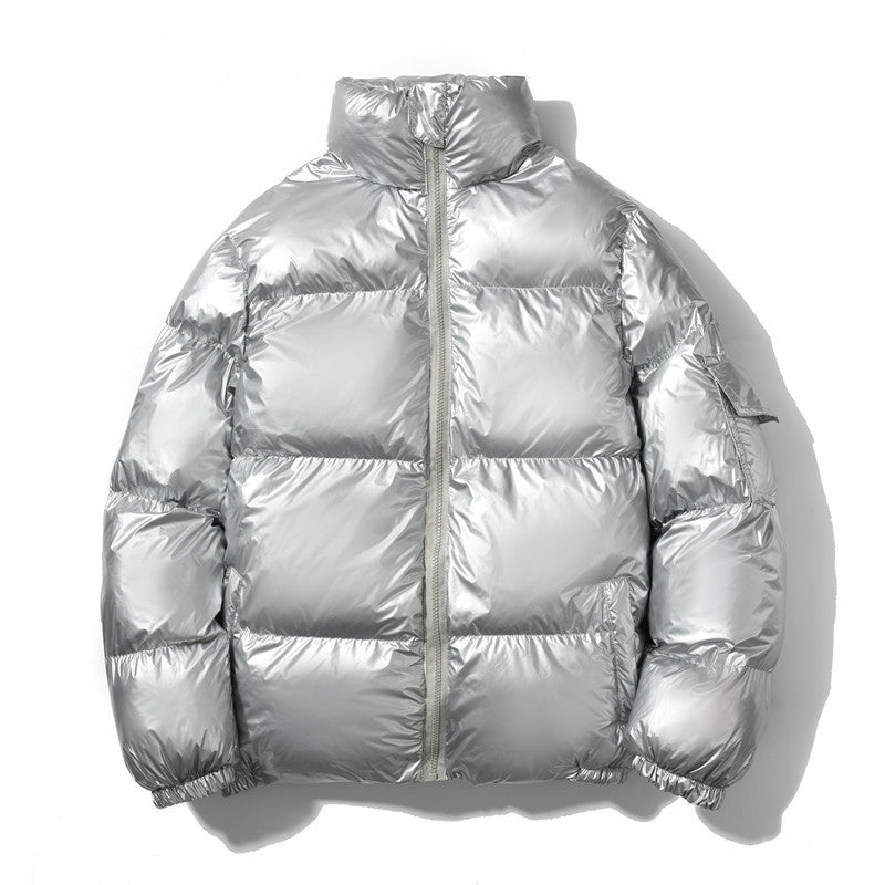 Herren nan glänzende Oversize Daunenoptik Steppjacke mit hohem Stehkragen und elastischen Bündchen Echo Archiv