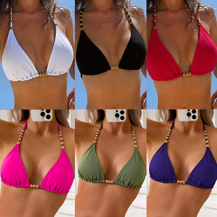 Damen Triangel-Bikini mit dekorativen goldfarbenen Akzenten Echo Archiv