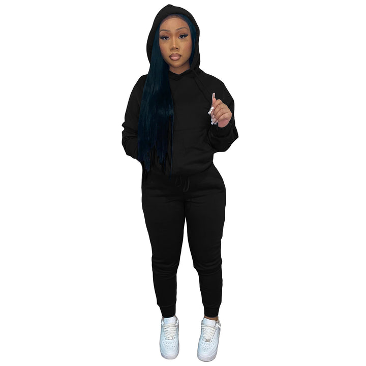 Damen nan Kapuzen-Lounge-Set mit Kängurutasche taillierter Jogginghose und Bündchen Echo Archiv