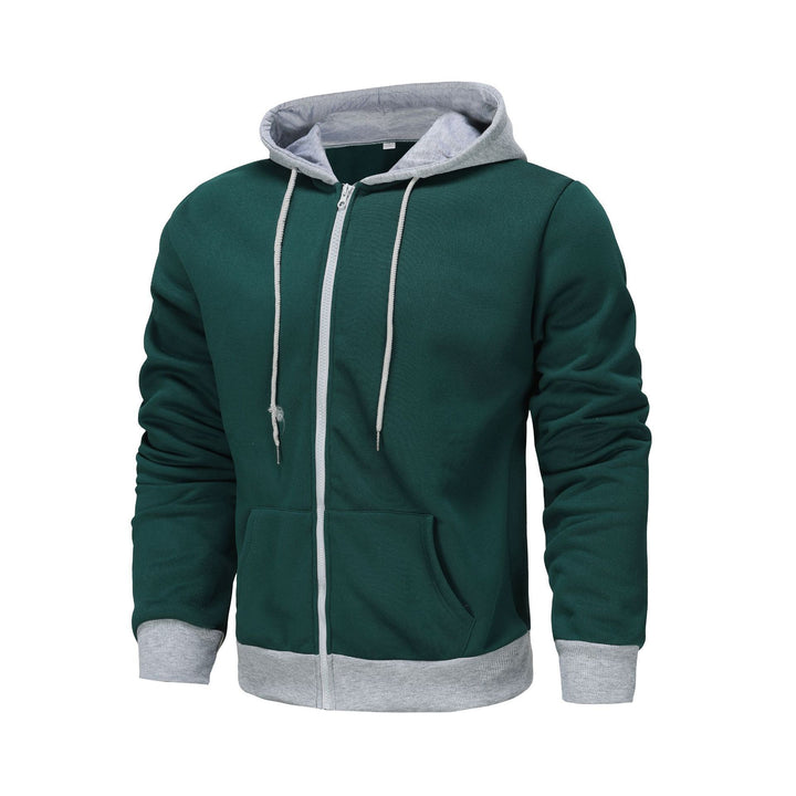 Herren Zip-Hoodie mit Kontrastfarbe und Kängurutasche Echoarchiv