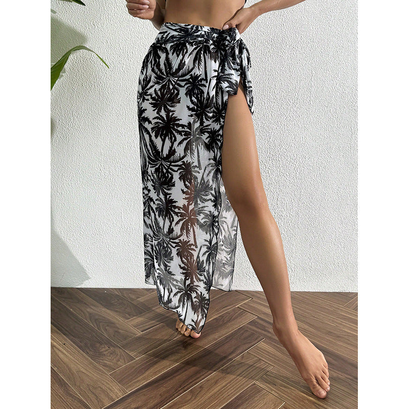 Damen Strandkleid mit floralem Muster und transparentem Material Echo Archiv