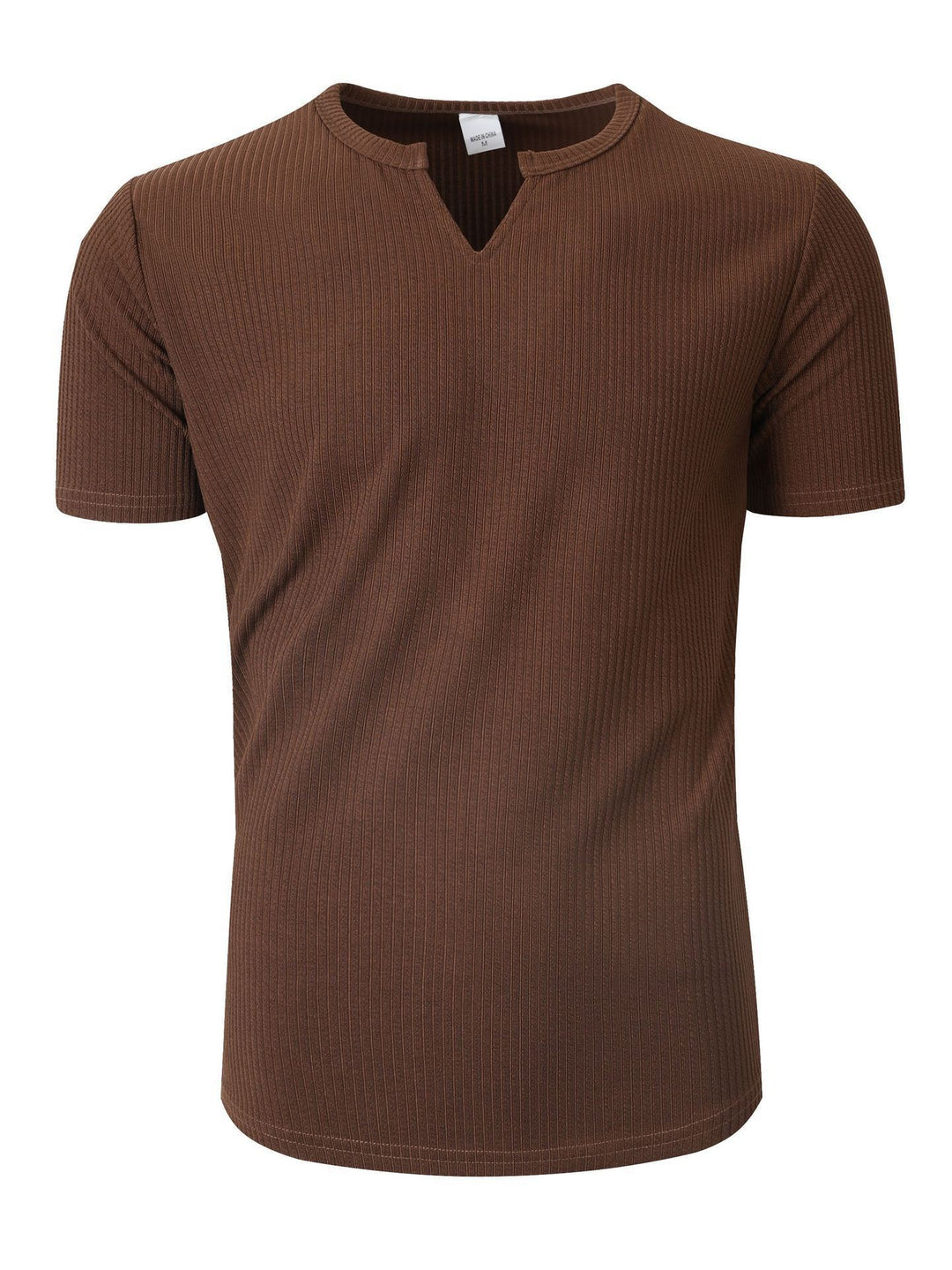 Herren Kurzarm-Henley-T-Shirt mit strukturiertem Design Echoarchiv