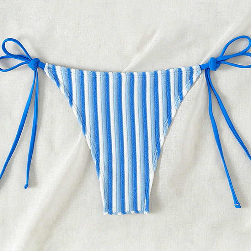 Damen Bikinislip mit verstellbaren Bindebändern und Streifenmuster Echo Archiv