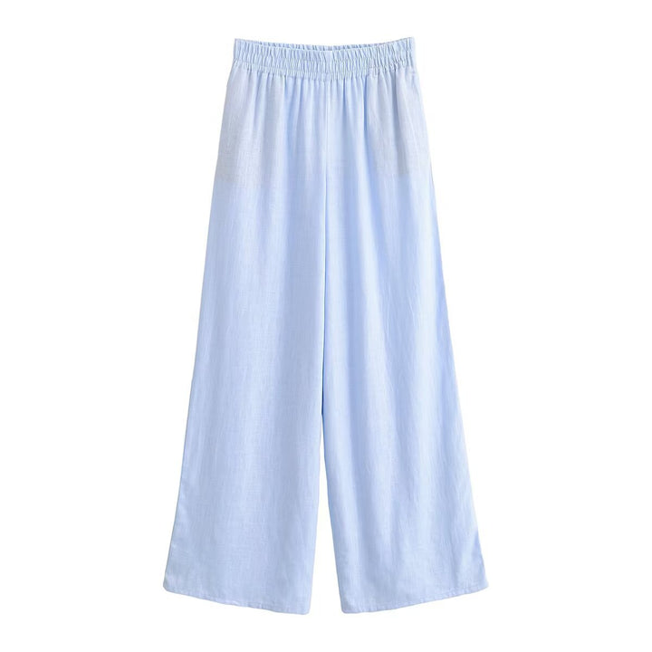 Damen Leichte Palazzo-Hose aus Leinenmix mit elastischem Komfortbund Echo Archiv