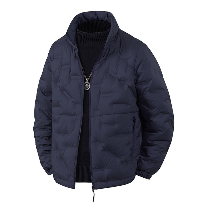 Herren Leichte gesteppte Thermojacke mit Stehkragen und Reißverschlusstaschen Echoarchiv
