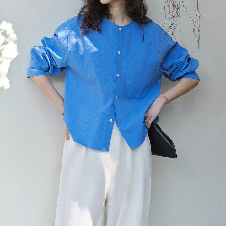 Damen Bequeme und lässige Bluse mit Knopfdetail Echoarchiv
