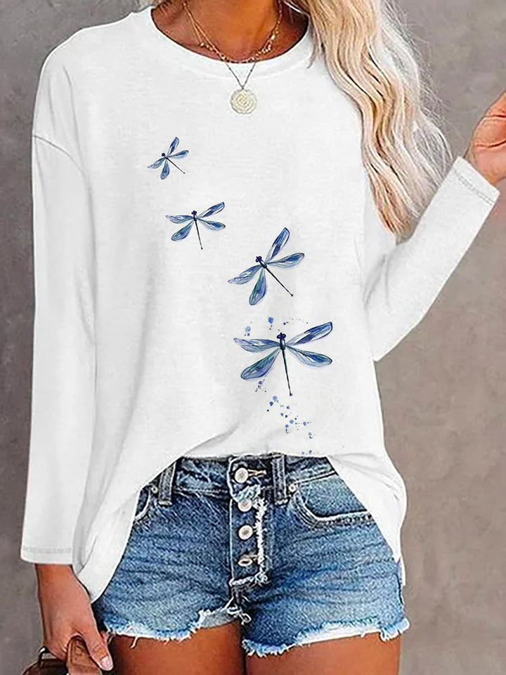 Damen Langärmeliges Oversize-Sweatshirt mit abstraktem Aquarell-Mosaikprint – Avérine