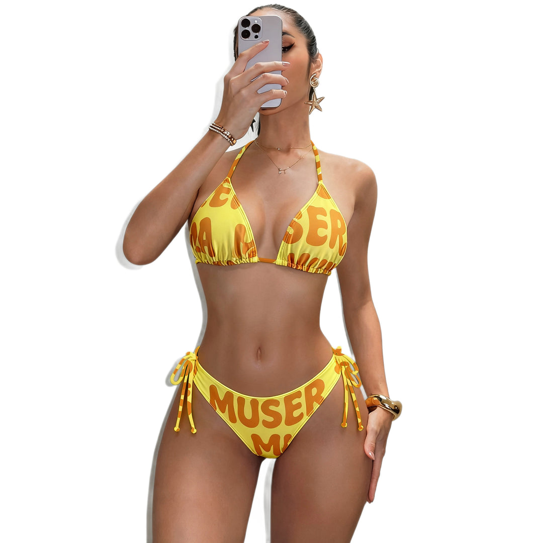 Damen Triangel-Bikini mit seitlicher Raffung Echo Archiv