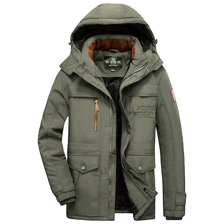 Herren  isolierte Kapuzen-Technik-Feldparka mit fleecegefüttertem Innenraum und Mehrfach-Taschen-NutzungsEcho Archiv