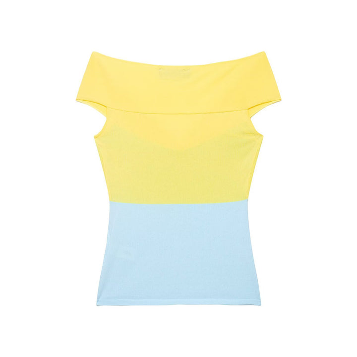 Damen Off-Shoulder Oberteil mit Knoten-Detail und Farbverlauf Echo Archiv