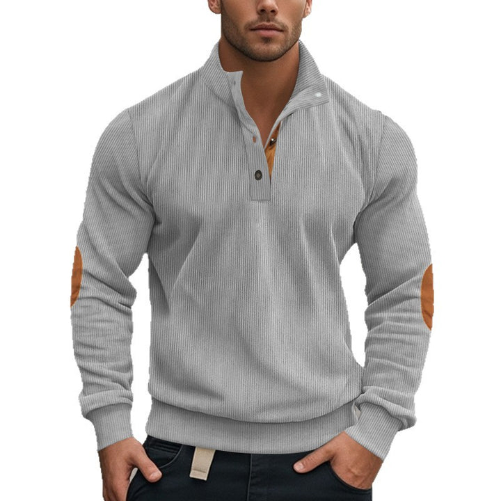 Herren Modischer Pullover mit Stehkragen und Kontrastakzenten Echoarchiv