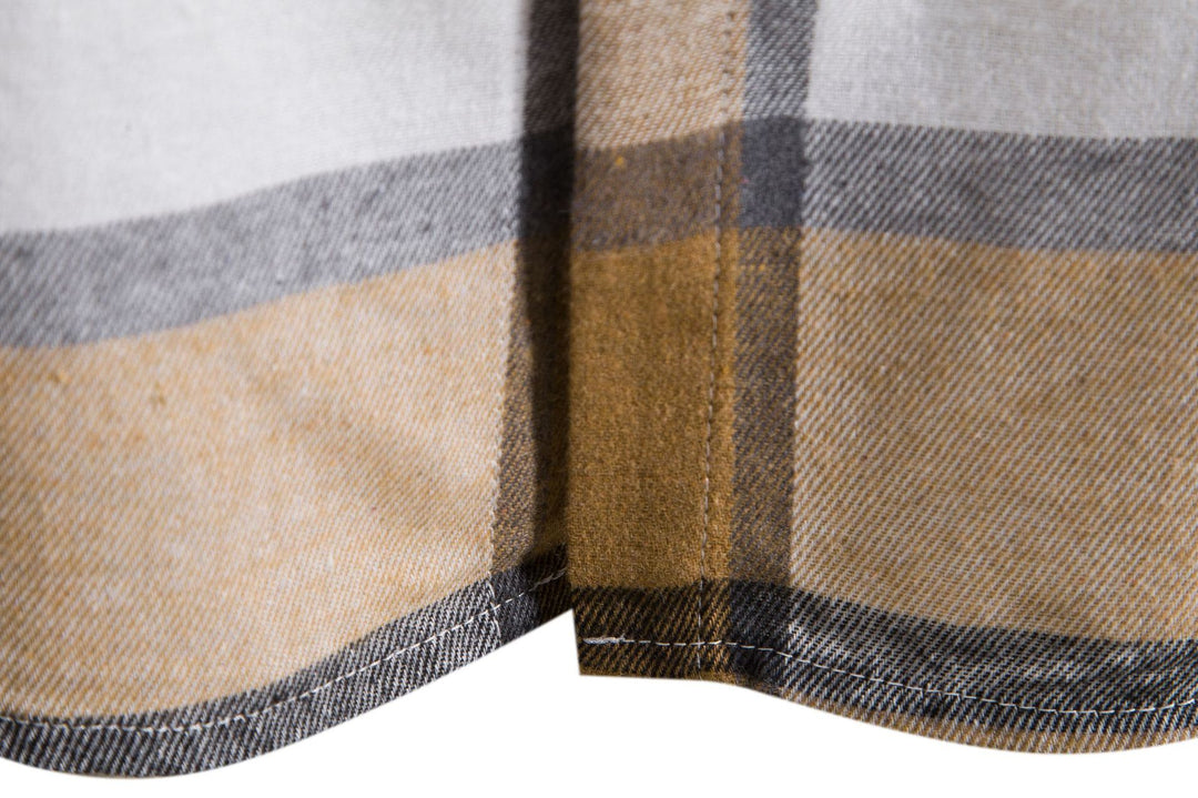Herren Karohemdjacke mit integriertem Kapuzenpullover und bequemen Knopfdetails Echoarchiv