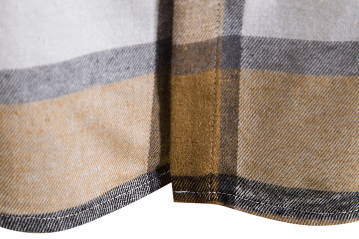 Herren Karohemdjacke mit integriertem Kapuzenpullover und bequemen Knopfdetails Echoarchiv