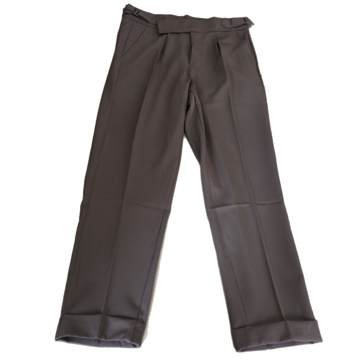 Herren Elegante Anzughose mit hohem Bund und doppelter Knopfdetails Echoarchiv