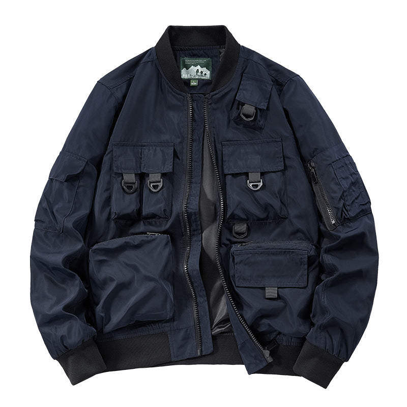 Herren nan multifunktionale Utility-Bomberjacke mit zahlreichen Taschen, D-Ring‑Details und windabweisender Nylonhülle Echo Archiv