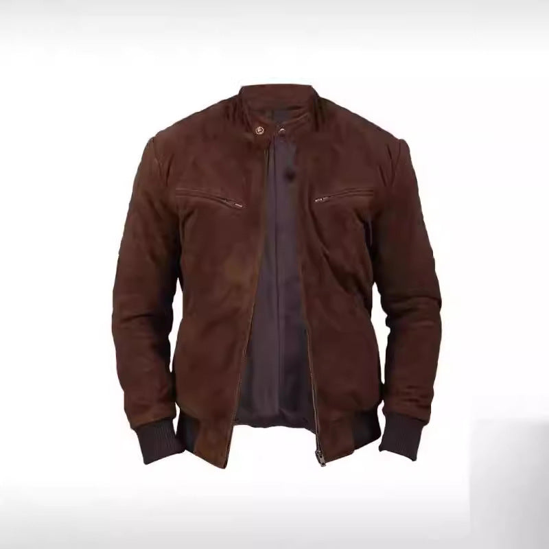 Herren Wildlederjacke im modernen Design mit praktischen Taschen Echoarchiv