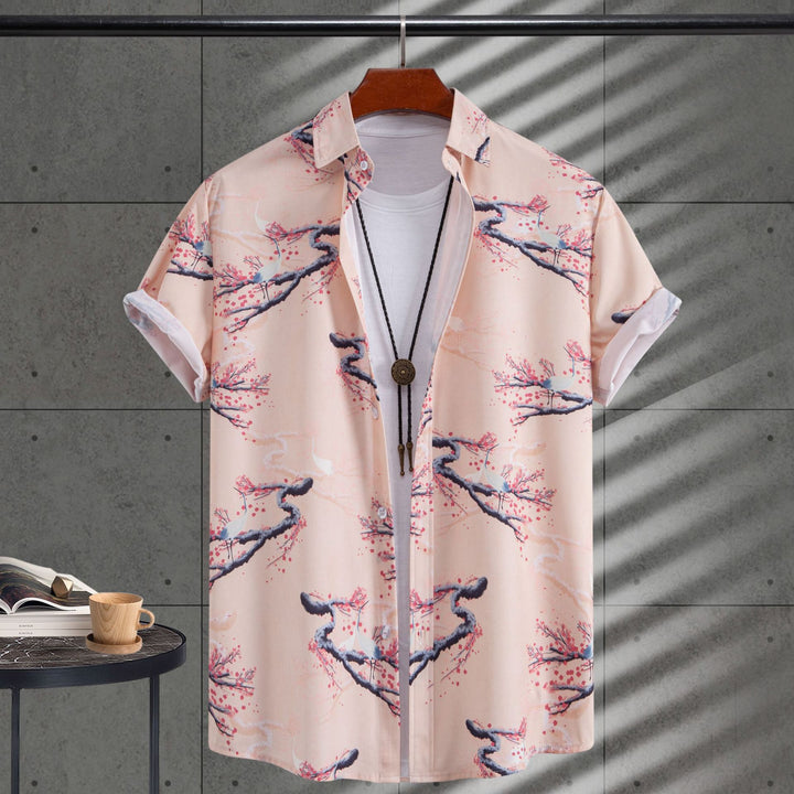 Herren Kurzarmhemd mit floralem Design und bequemer Passform Echoarchiv