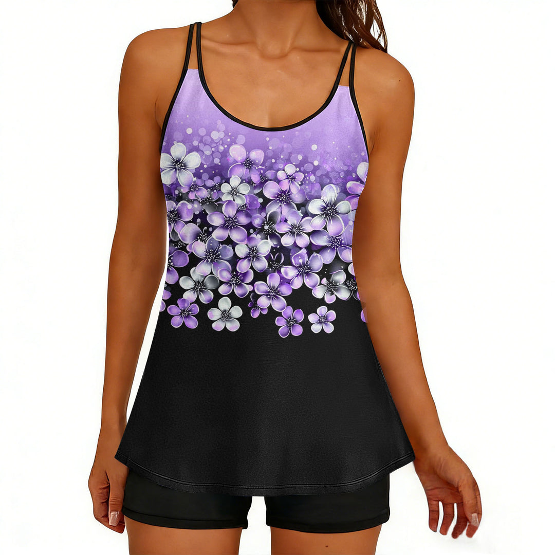 Damen Sportliches Tankini-Oberteil mit elegantem Floral-Design Echo Archiv