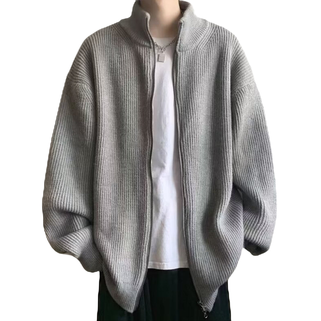 Herren Übergroße Strickjacke mit Stehkragen Echo Archiv