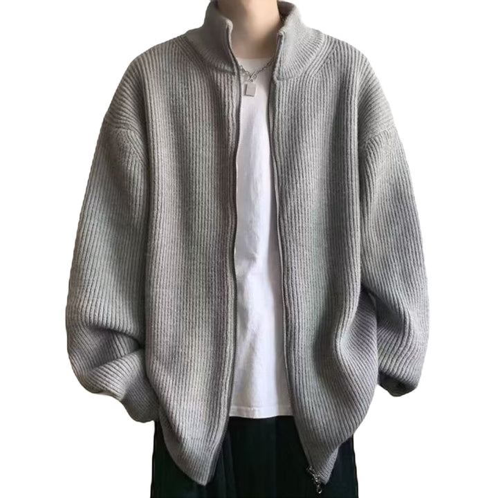 Herren Übergroße Strickjacke mit Stehkragen Echo Archiv