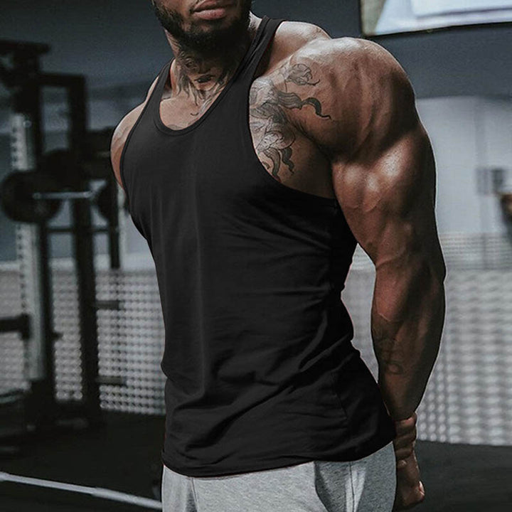 Herren atmungsaktives Fitness Tanktop mit Racerback-Design und körperbetontem Schnitt Echoarchiv