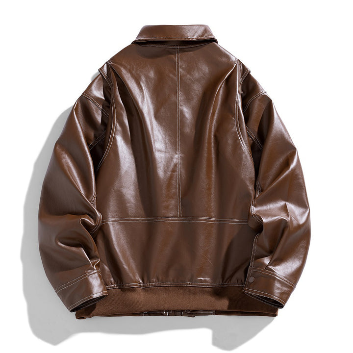Herren Kunstlederjacke mit modernem Schnitt und funktionalen Taschen Echoarchiv