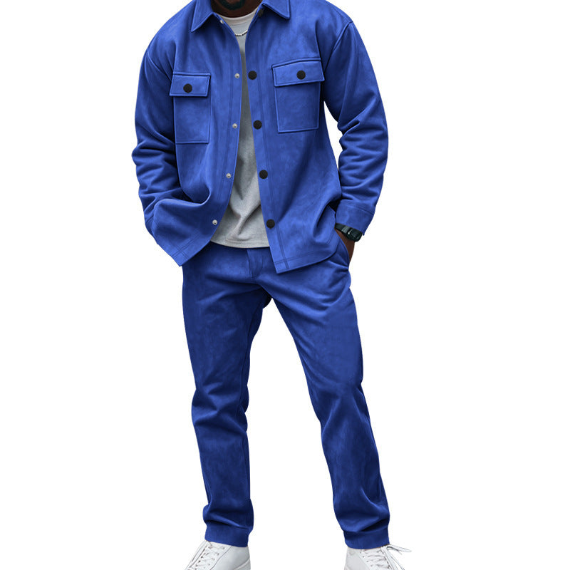 Herren lässiges Hemd- und Hose-Set aus weichem Material mit praktischen Taschen Echoarchiv