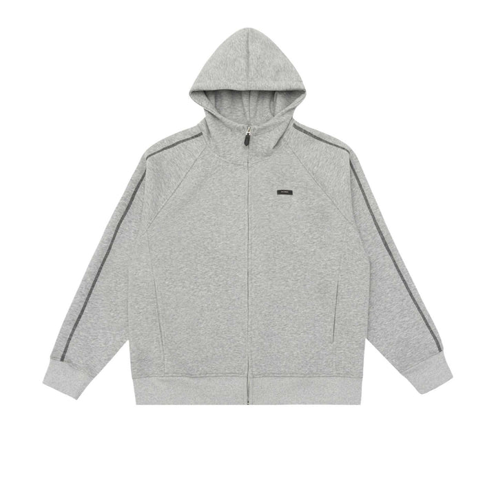 Unisex Oversize Reißverschluss-Kapuzenjacke mit Raglannähten und Rippenbündchen Echoarchiv