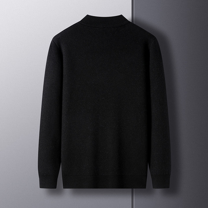 Herren Eleganter Strickpullover mit modernem Stehkragen Echoarchiv