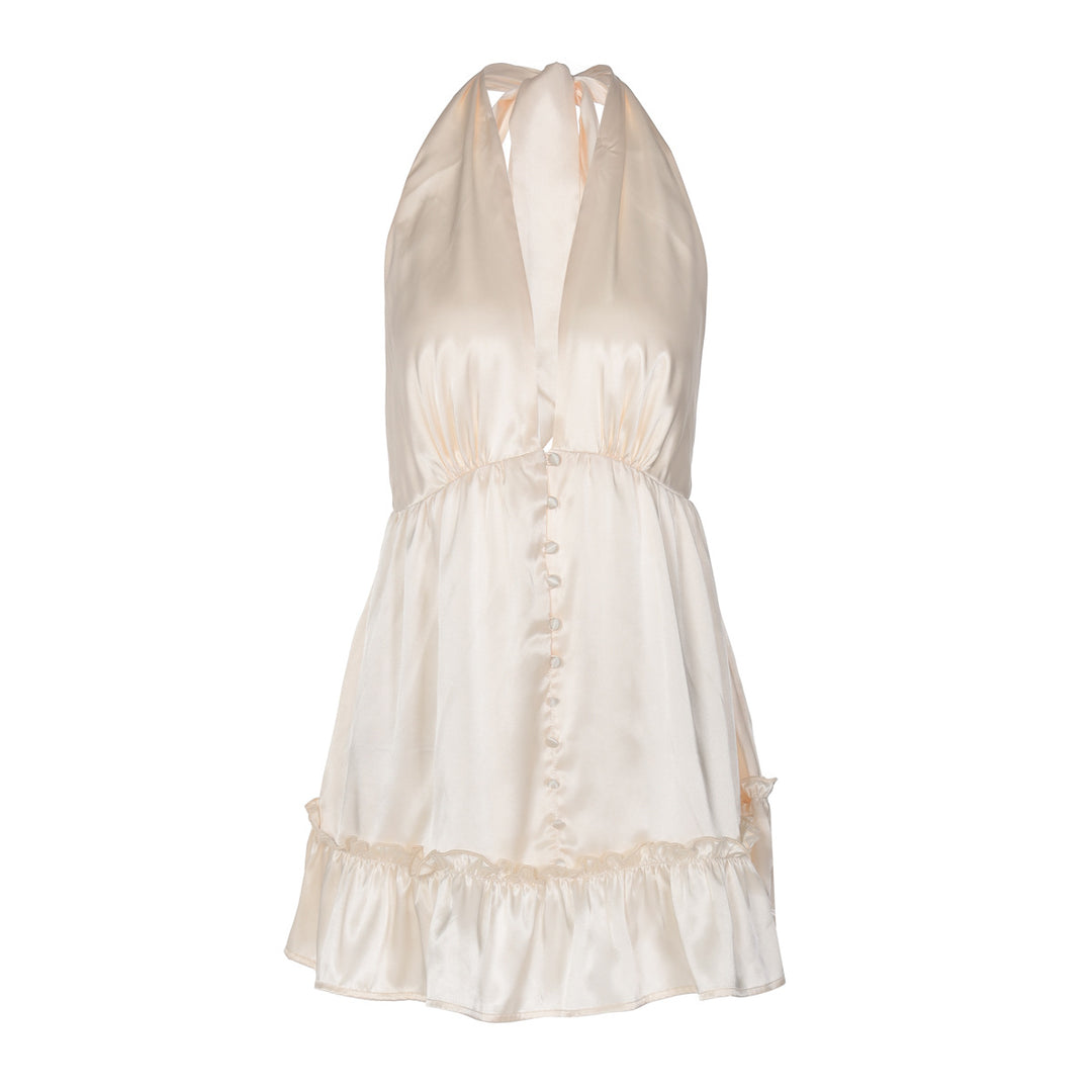 Damen Elegantes Top mit tiefem V-Ausschnitt und Rüschendetails Echo Archiv