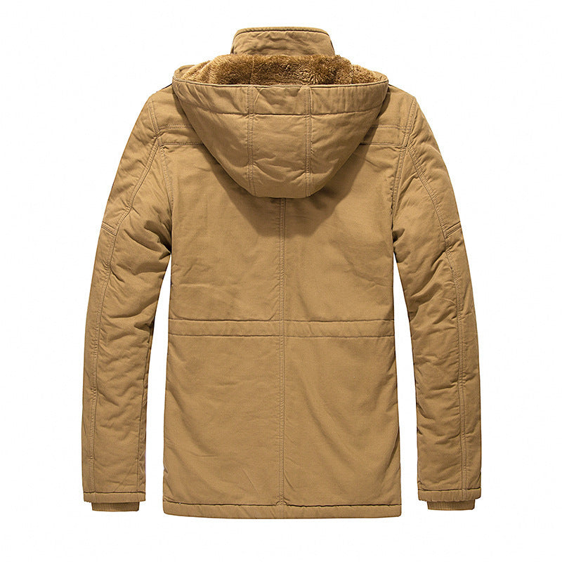Herren Militärinspirierter Canvas-Parka mit Teddyfutter, abnehmbarer Kapuze und Utility-Taschen Echo Archiv