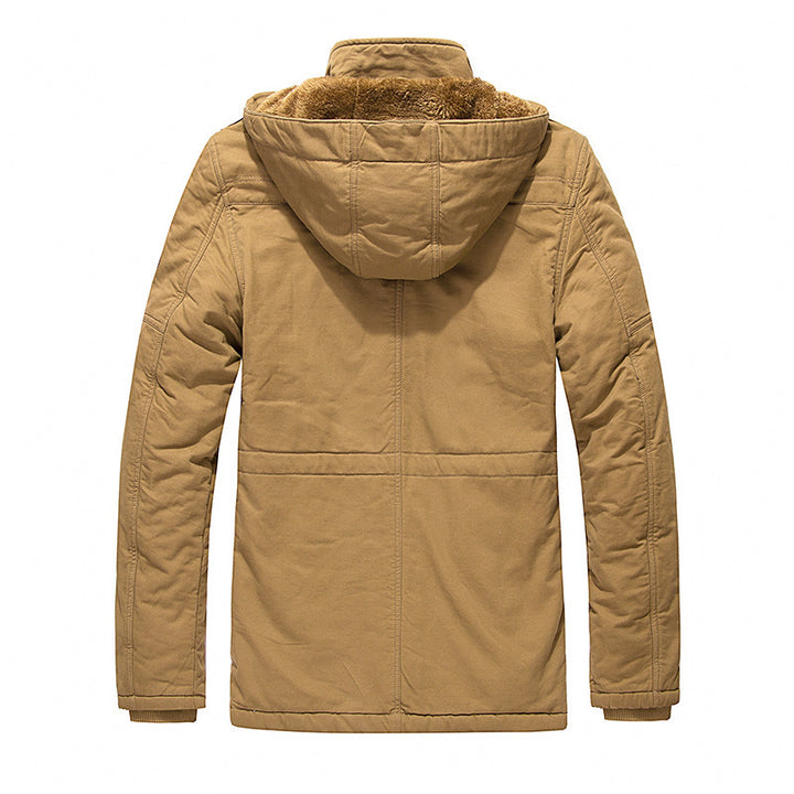 Herren Militärinspirierter Canvas-Parka mit Teddyfutter, abnehmbarer Kapuze und Utility-Taschen Echo Archiv