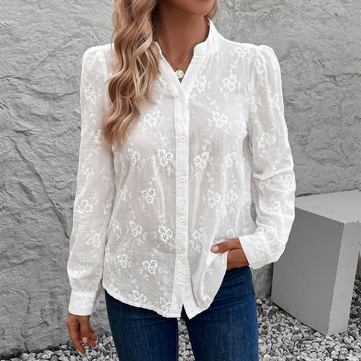 Damen Elegante Bluse mit floralen Stickereien Echo Archiv