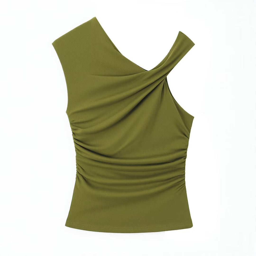 Damen ärmelloses Top mit asymmetrischem Schnitt und elegantem Faltenwurf Echo Archiv