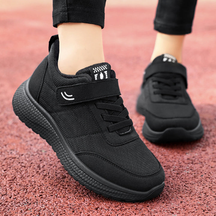 Damen nan gefütterter Komfort-Walking-Sneaker mit niedrigem Schaft, Klettverschluss und stoßabsorbierender EVA-Dämpfung Echo Archiv
