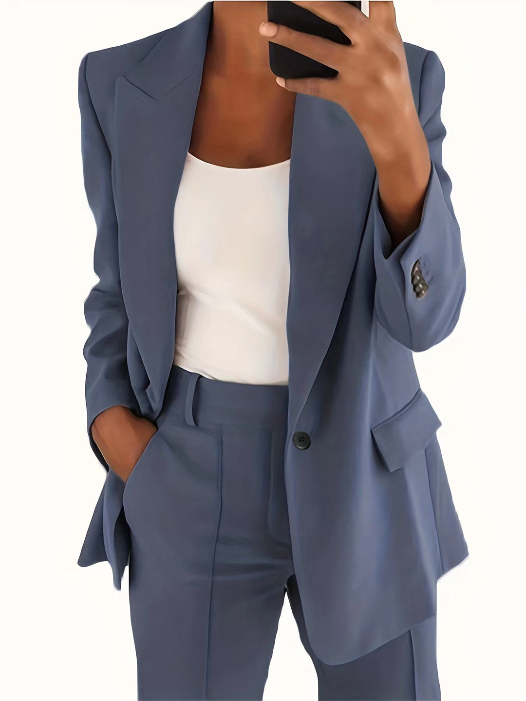 Damen nan taillierter Blazer-Hosen Businessanzug aus Stretchstoff Echo Archiv